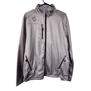 North End Mens Gray Full Zip Fleece Lined Jacket with Logo TFC X Lightweight L G
